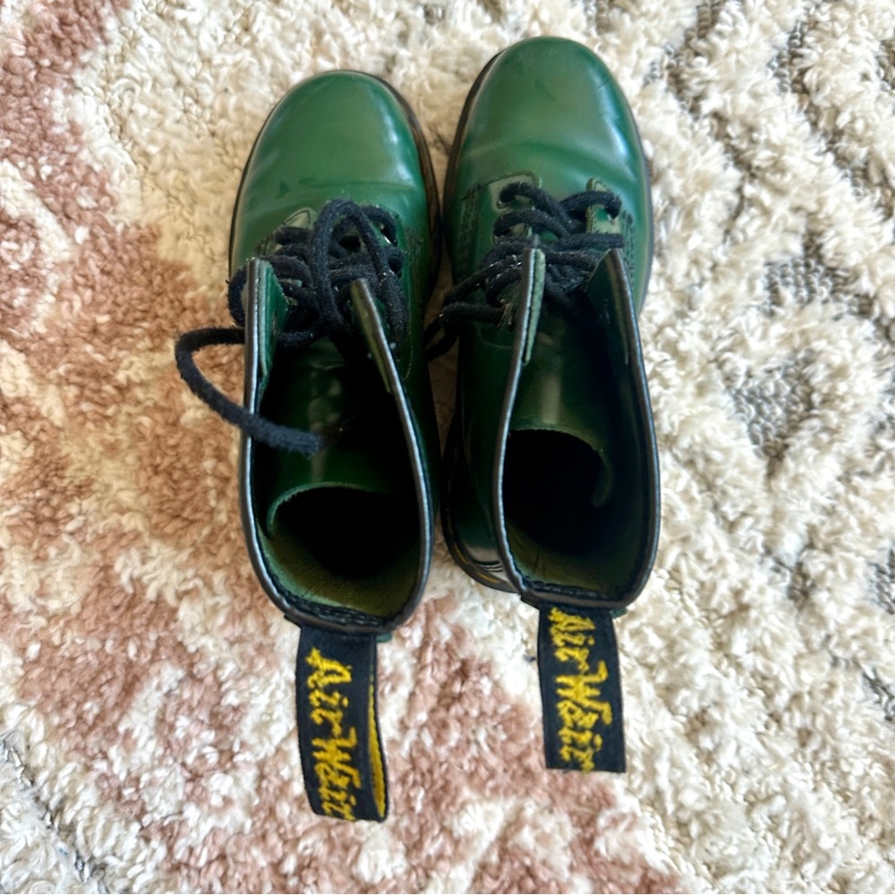 Dr. Martens Green Leather Ankle Boots - Picture 3 of 11